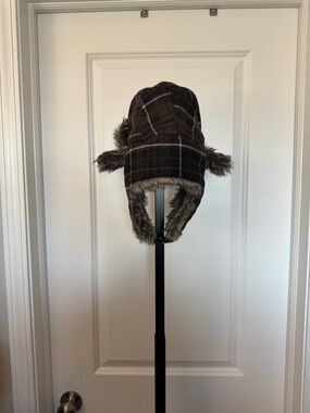 urban pipeline Brown Plaid Faux-Fur Trapper Hat